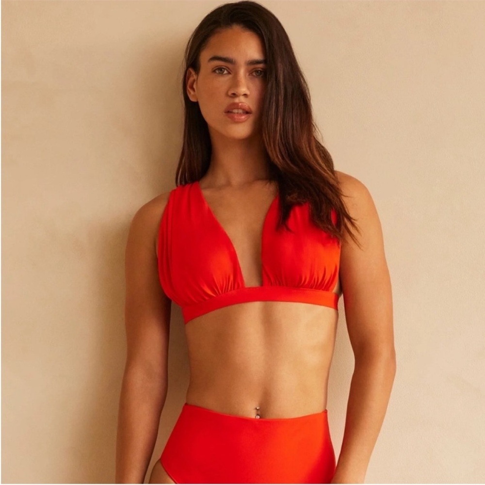 Bumpsuit Edie Swim Top Red Small NEW